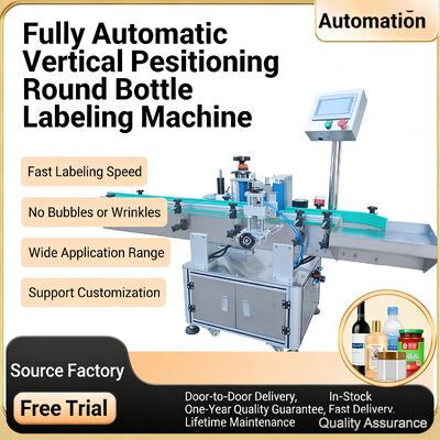 Fully automatic vertical positioning round bottle labeling machine CH-302 wine bottle glass bottle taper bottle adhesive labeling machine