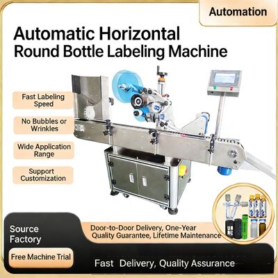Manufacturer Supplies Full Automatic Horizontal Round Bottle Labeling Machine CH-305 for Plastic and Glasses Bottles