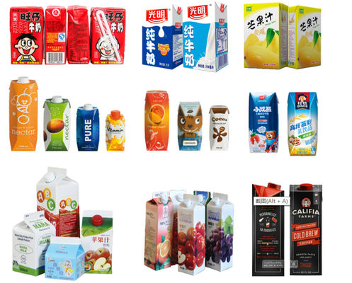 125ml Aseptic Brick Carton Filling Machine Beverage Packaging Machine