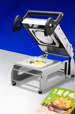 304 Stainless Steel Manual Tray Sealer FR190YE with Compact Design and 1 Year Warranty for Food Packaging