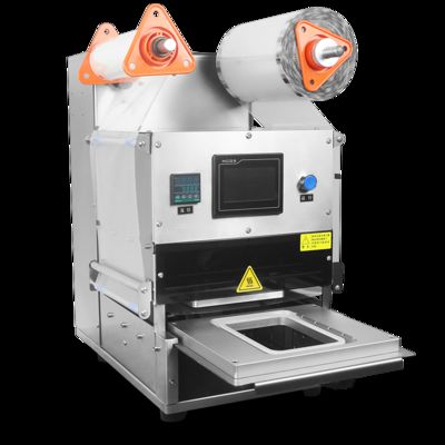 Sigillatrice per vassoi alimentari elettrica a sostituzione di gas diretta dalla fabbrica, vassoio in plastica, elettrica, ordinaria, confezionamento DF300TA-E, sigillatrice per vassoi alimentari completamente automatica