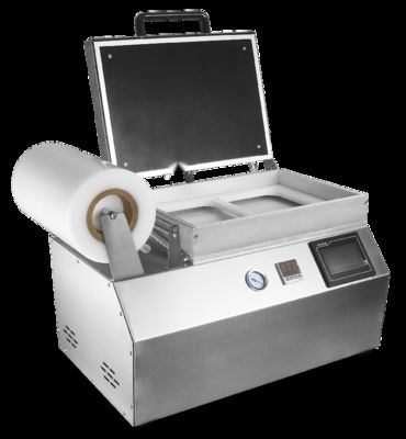 Macchina termosaldatrice sottovuoto automatica touchscreen in acciaio inossidabile 304 per vassoi di plastica per l'imballaggio di fast food
