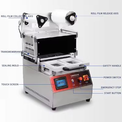 Food Grade 304 Stainless Steel Tray Sealing Machine DQ270T-E with 6061 Anodized Aluminum Mold and Integrated Control System
