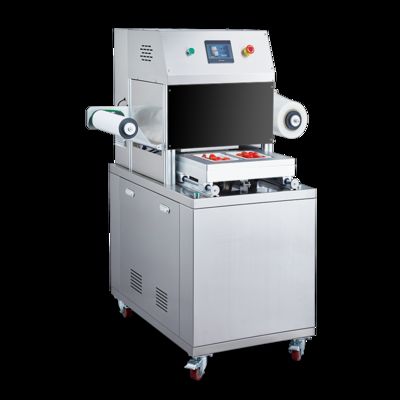 Automatic Vertical Tray Sealer DQ305L-E with Food Grade Stainless Steel and 6061 Anodized Aluminum Mold for Modified Atmosphere Packaging