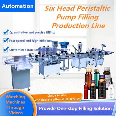 Full Automatic Six Head Peristaltic Pump Filling Machine CH-GZ-R6 Essence Liquid Bottle Liquid Filling Production Line